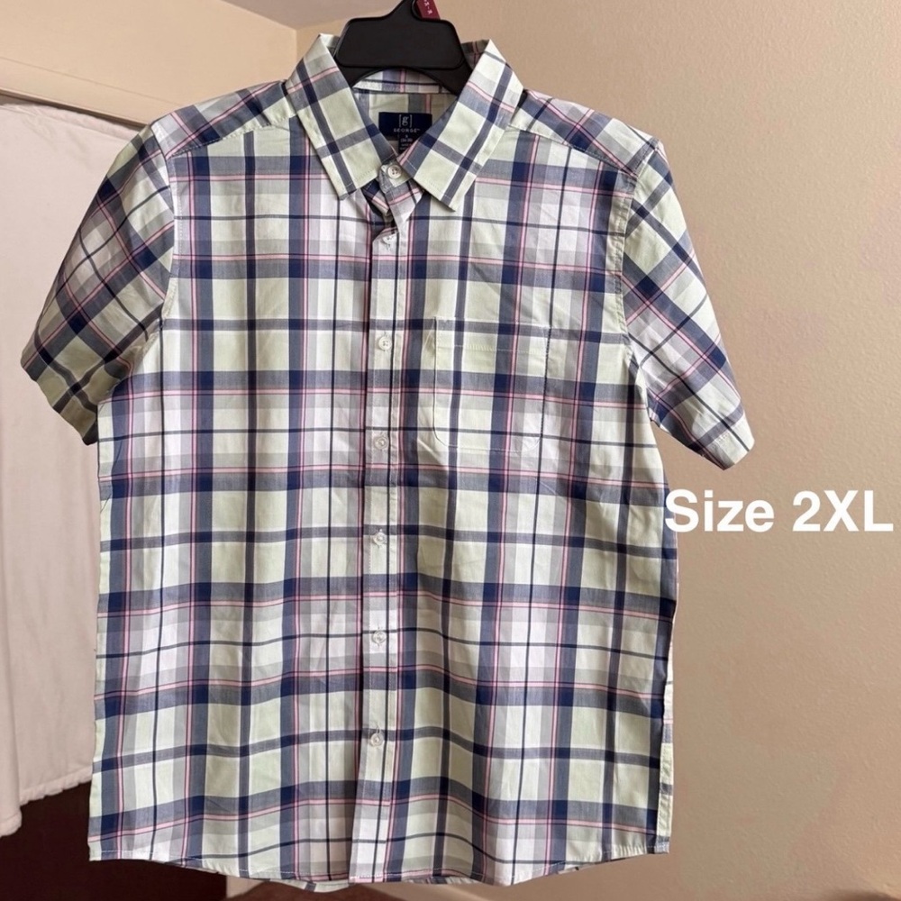 George Men’s  Button-Up Commuter Shirt with Short Sleeves